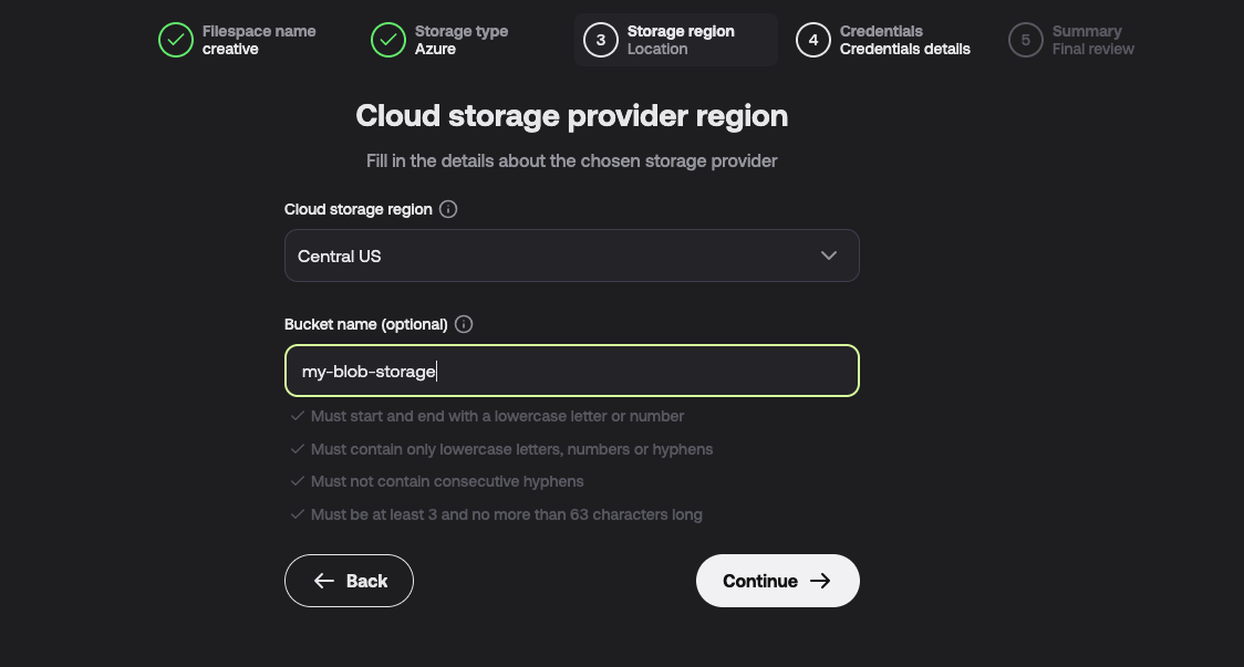 4 - Region and blob storage name.png