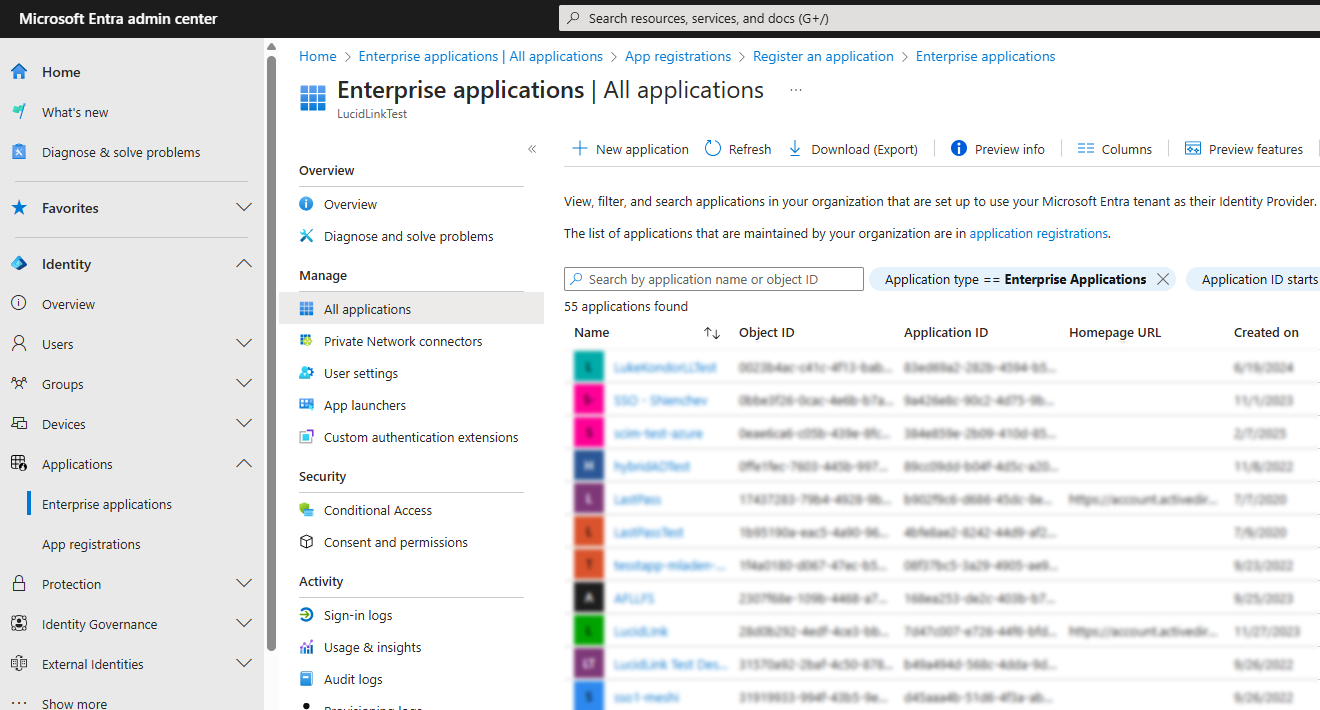 Entra Applicatrion list.png
